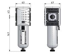 Filtro 5micrones G3/8'' 3500l/min Auto Metal Futura 2