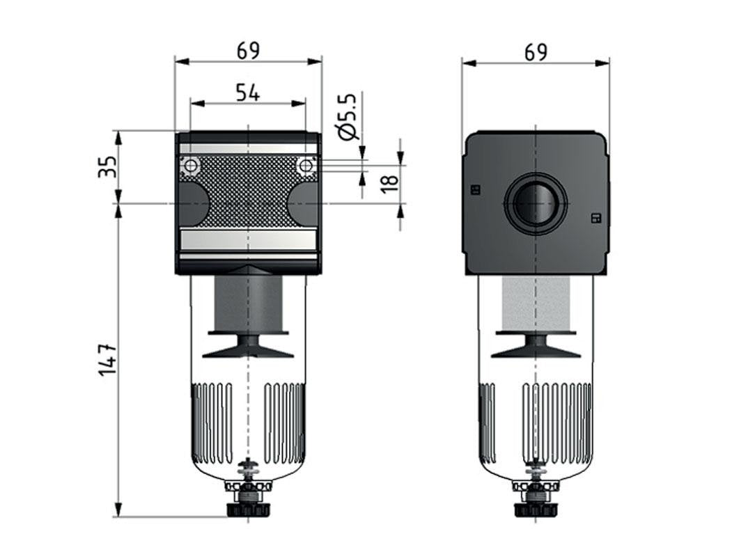 Filtro 5micrones G1/2'' 5850l/min Jaula Protectora Automática de Policarbonato Multifix 2
