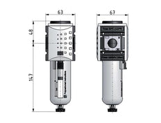 Microfiltro 0.01micrones G3/8'' 450l/min Auto Policarbonato Futura 2