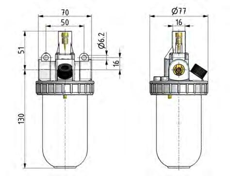 Lubricador G1/2'' Policarbonato Estándar 2