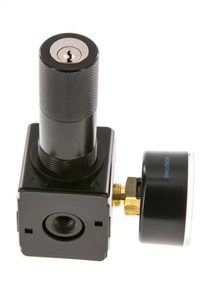 Regulador de presión de precisión G1/4'' 2100l/min 0.1-3.0bar/1-44psi Cilindro de fundición de zinc con cerradura Multifix 1