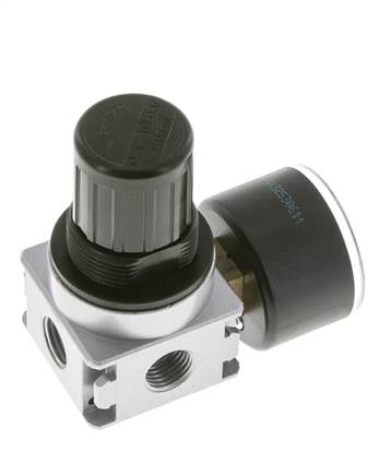 Regulador de presión para ensamblaje de colector G1/4'' 1450l/min 0.5-10.0bar/7-145psi de fundición de zinc con manómetro de 40 mm Multifix 0