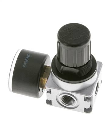 Regulador de presión para ensamblaje de colector G1/4'' 1450l/min 0.5-10.0bar/7-145psi de fundición de zinc con manómetro de 40 mm Multifix 0