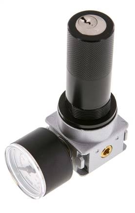 Regulador de presión G1/8'' 600l/min 0,5-10,0bar/7-145psi Manómetro de 40 mm Bloqueo de cilindro Multifix 0