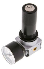 Regulador de presión G1/8'' 600l/min 0,5-10,0bar/7-145psi Manómetro de 40 mm Bloqueo de cilindro Multifix 0
