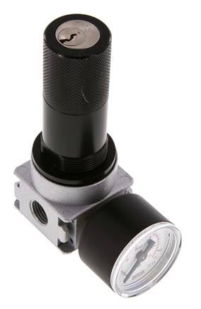 Regulador de presión G1/4'' 600l/min 0,5-10,0bar/7-145psi Manómetro de 40 mm Cylinder Lock Multifix 0