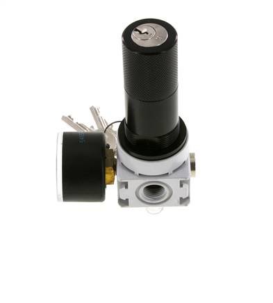 Regulador de presión G1/4'' 700l/min 0,2-6,0bar/3-87psi Manómetro de 40 mm Cylinder Lock Multifix 0