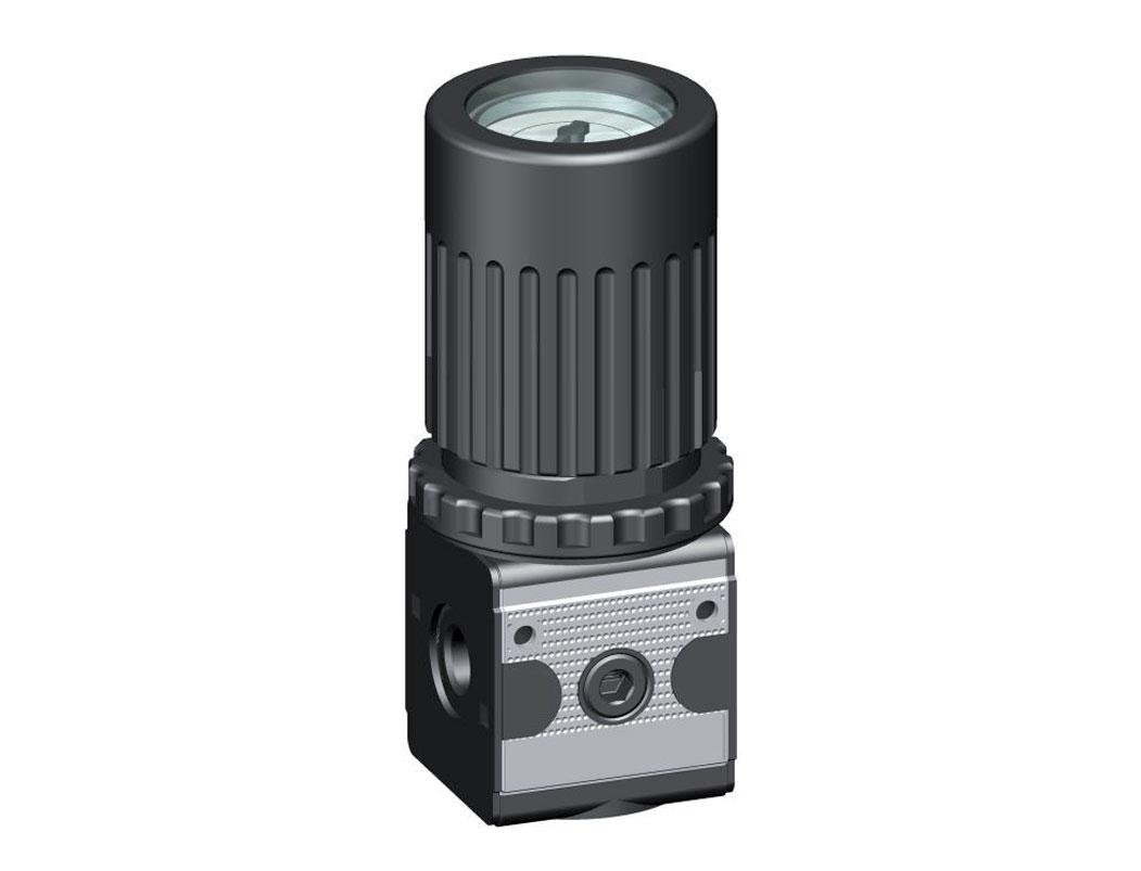 Regulador de presión G1/4'' 2100l/min 0.5-10.0bar/7-145psi Perilla de fundición de zinc con manómetro Multifix 1