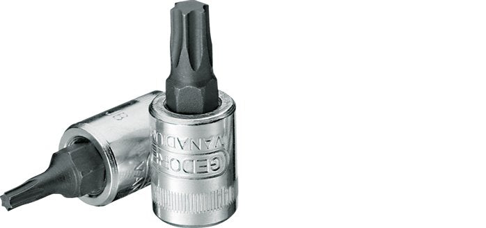 inserto de encaje rojo Gedore de 1/4" para tornillos Torx internos TX40