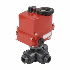 G1-1/4'' válvula de bola PVC eléctrica modulante 3 vías taladro en L 24 V CA/CC