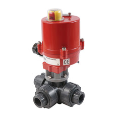 G1/2'' válvula de bola PVC eléctrica de 3 vías taladro en L 12 V CA/CC PTFE/EPDM