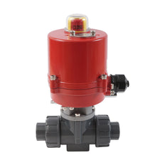 G1-1/4'' válvula de bola eléctrica PVC 3 vías taladro en T 24 V CA/CC PTFE/EPDM