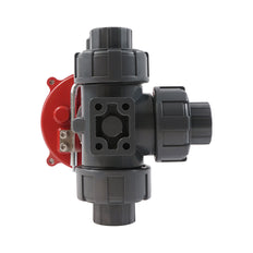 G2-1/2'' válvula de bola eléctrica PVC 3 vías taladro en T 24 V CA/CC PTFE/EPDM
