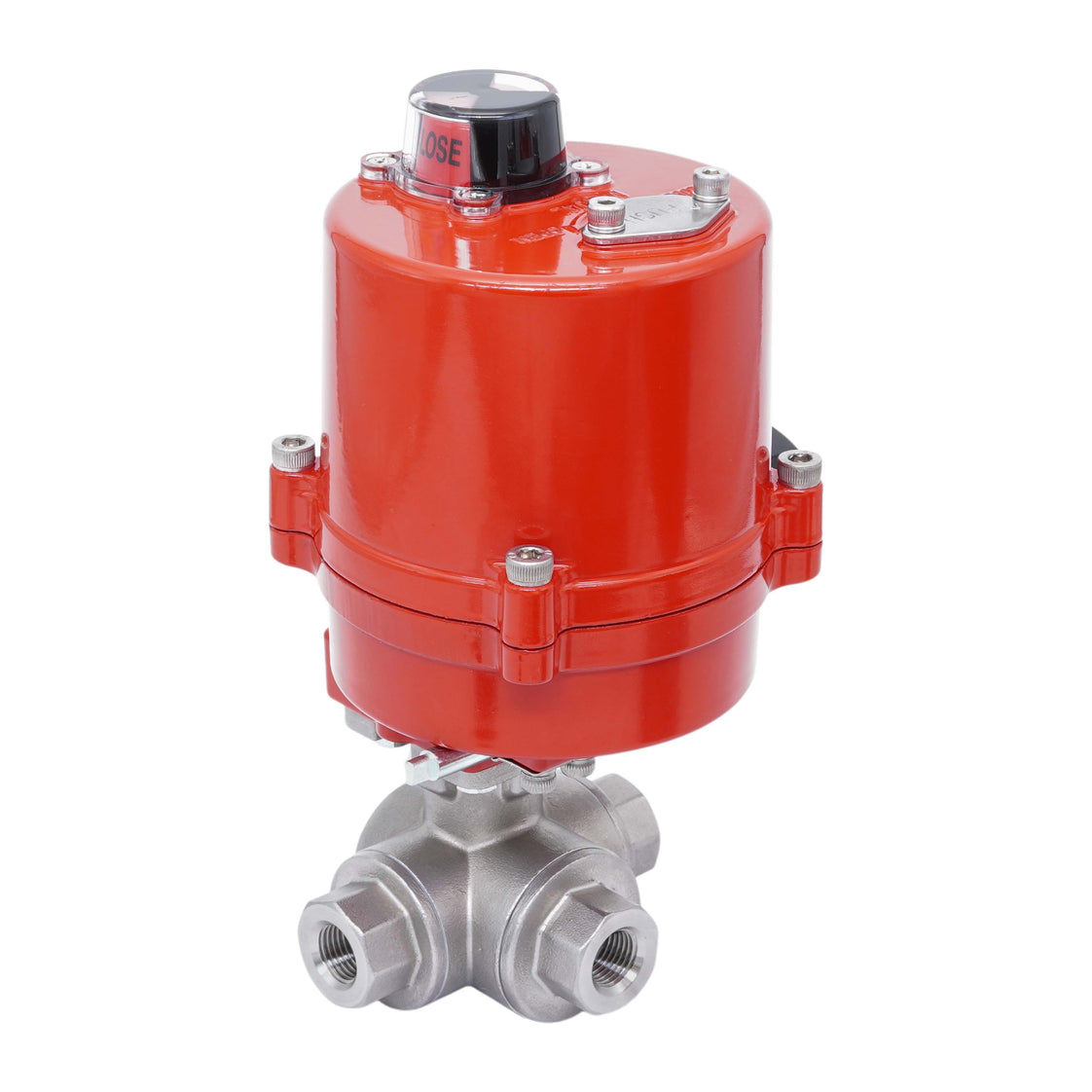 Válvula de Bola Eléctrica de 3 Vías L-Port de Acero Inoxidable Rp 3/8'' 100-240 V AC
