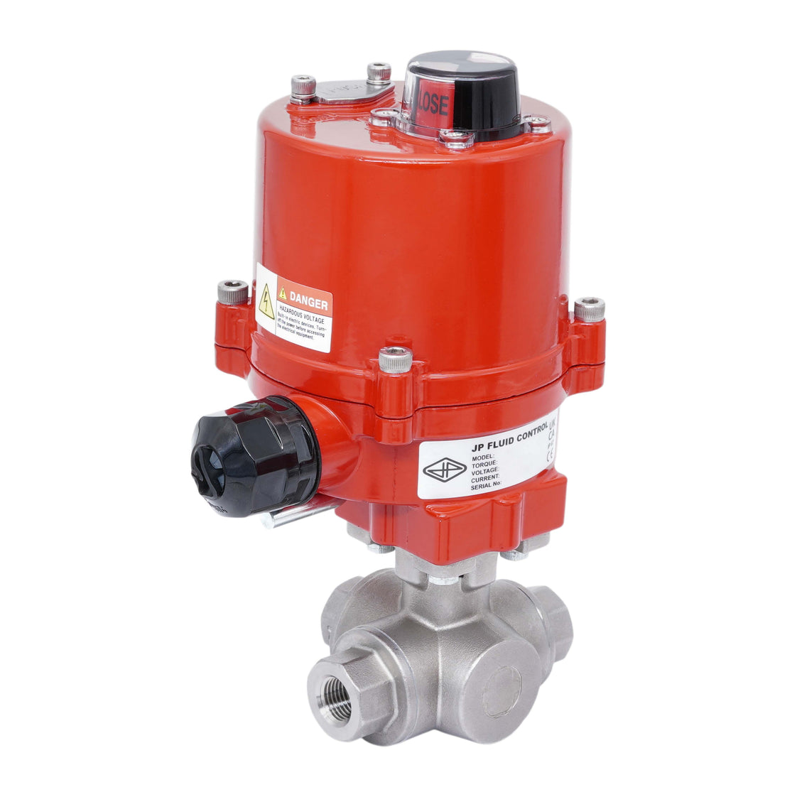 Válvula de Bola Eléctrica de 3 Vías T-Port de Acero Inoxidable Rp 1/4'' 100-240 V AC