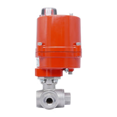 Válvula de Bola Eléctrica de Acero Inoxidable 3 Vías L-Port Rp 1/2'' 12 V AC/DC
