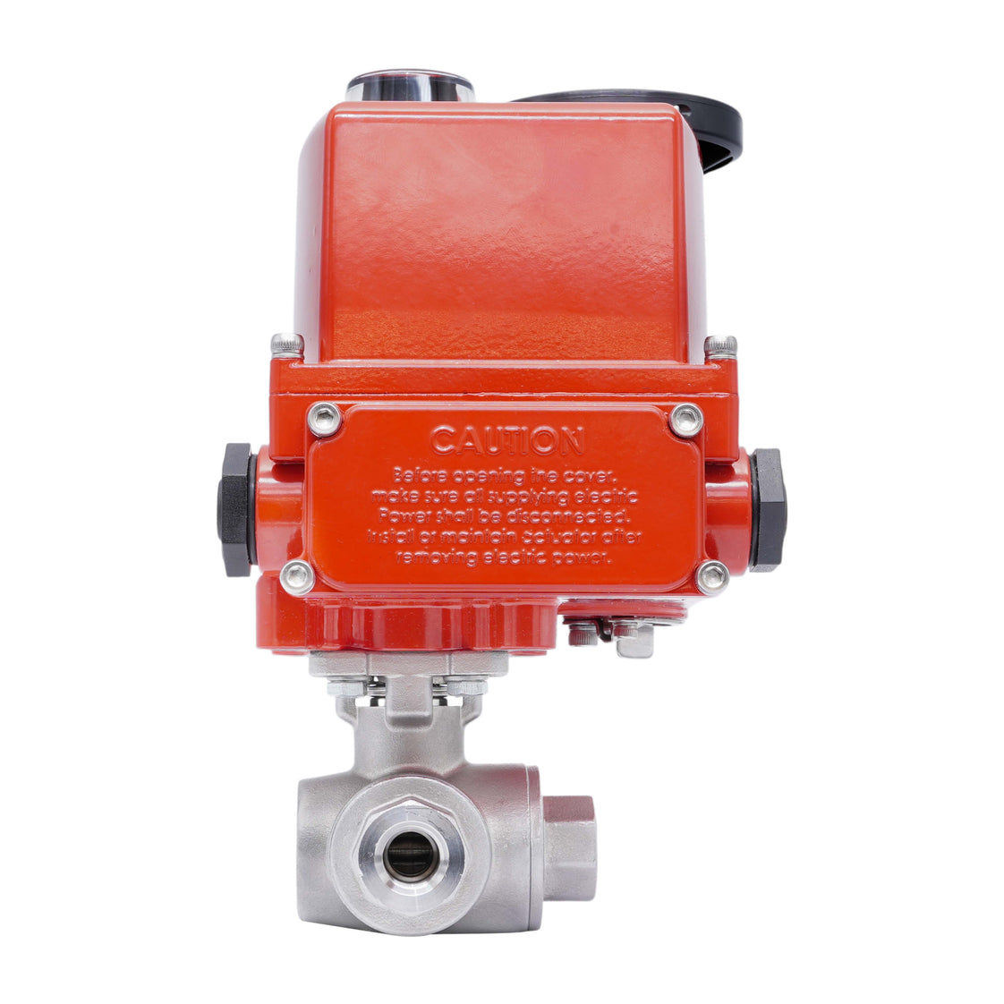 Válvula de Bola Eléctrica Modulante de Acero Inoxidable 3 Vías L-Port Rp 1'' 24 V AC/DC