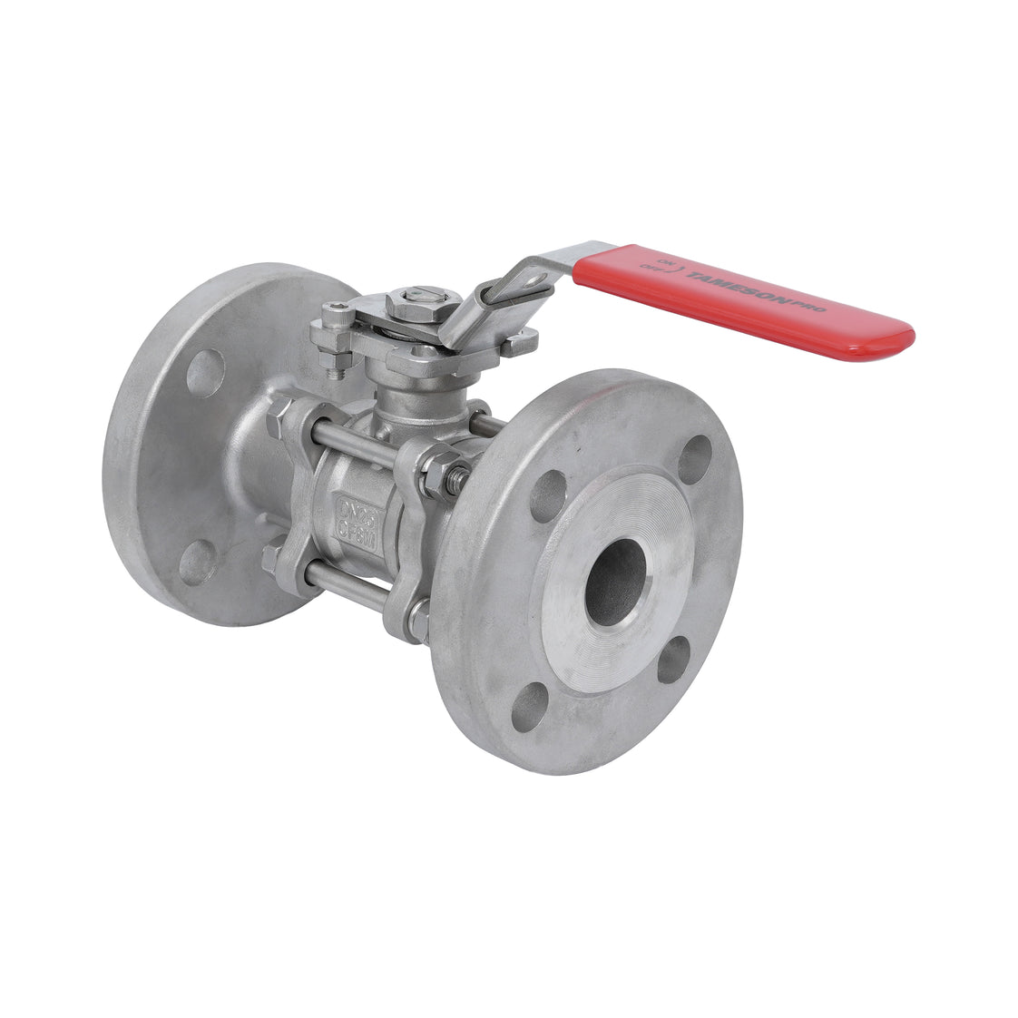 DN20 PN40 Válvula De Bola Flangeada De Acero Inoxidable De 3 Piezas De 2 Vías PTFE ISO-Top F03/F04 - TamesonPRO 1124-020