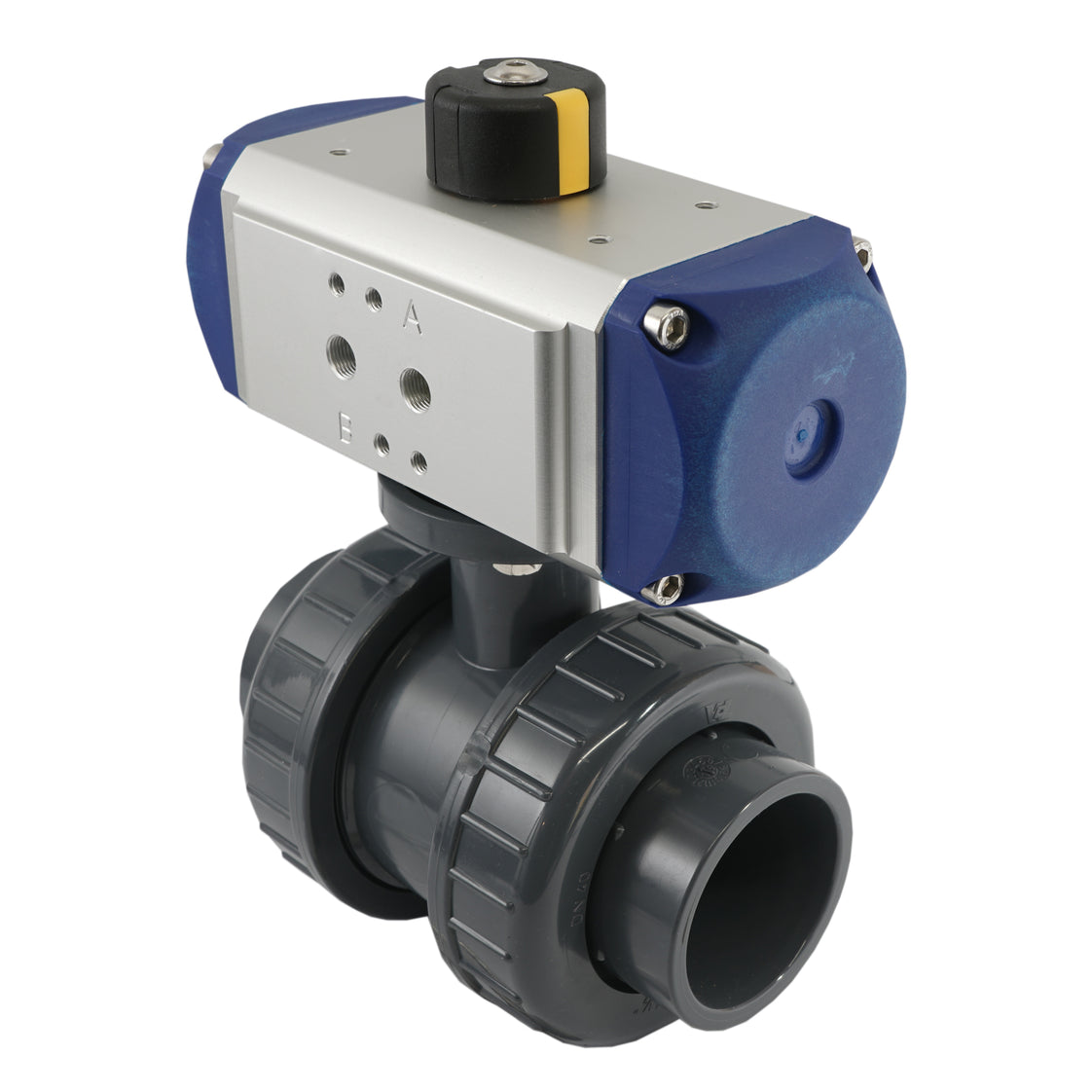 Válvula de bola neumática de PVC de 2 vías y 50 mm con muelle cerrado - VDL