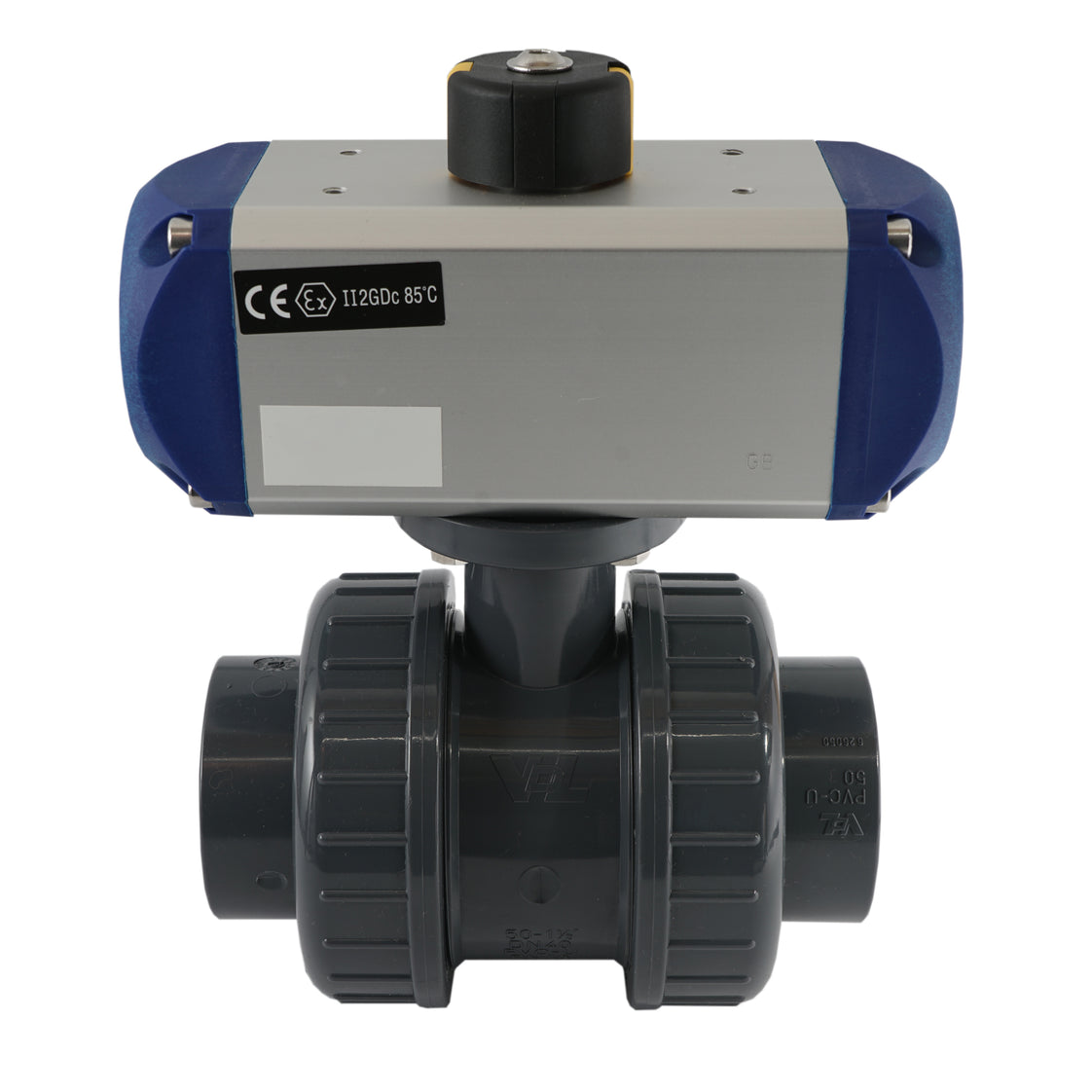 Válvula de bola neumática de PVC de 2 vías y 32 mm, abierta por resorte - VDL