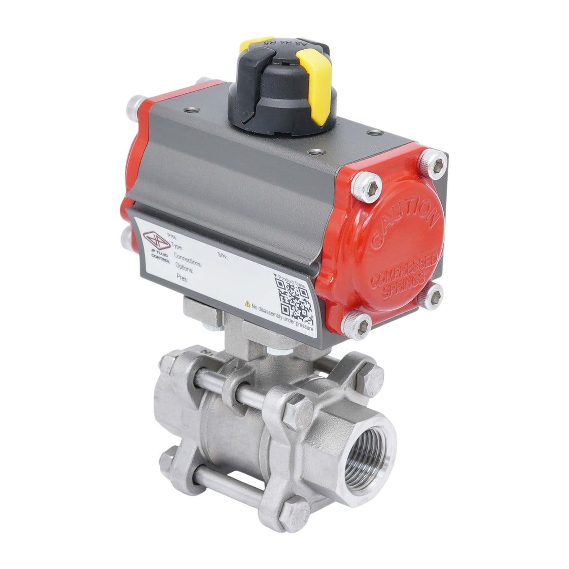 Válvula De Bola Neumática G1'' Acero Inoxidable Doble Efecto