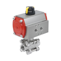 Válvula de Bola Neumática de Acero Inoxidable 2 Vías Rp 1'' Doble Efecto