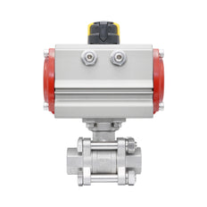 Válvula de Bola Neumática de Acero Inoxidable 2 Vías Rp 1/4'' Doble Efecto