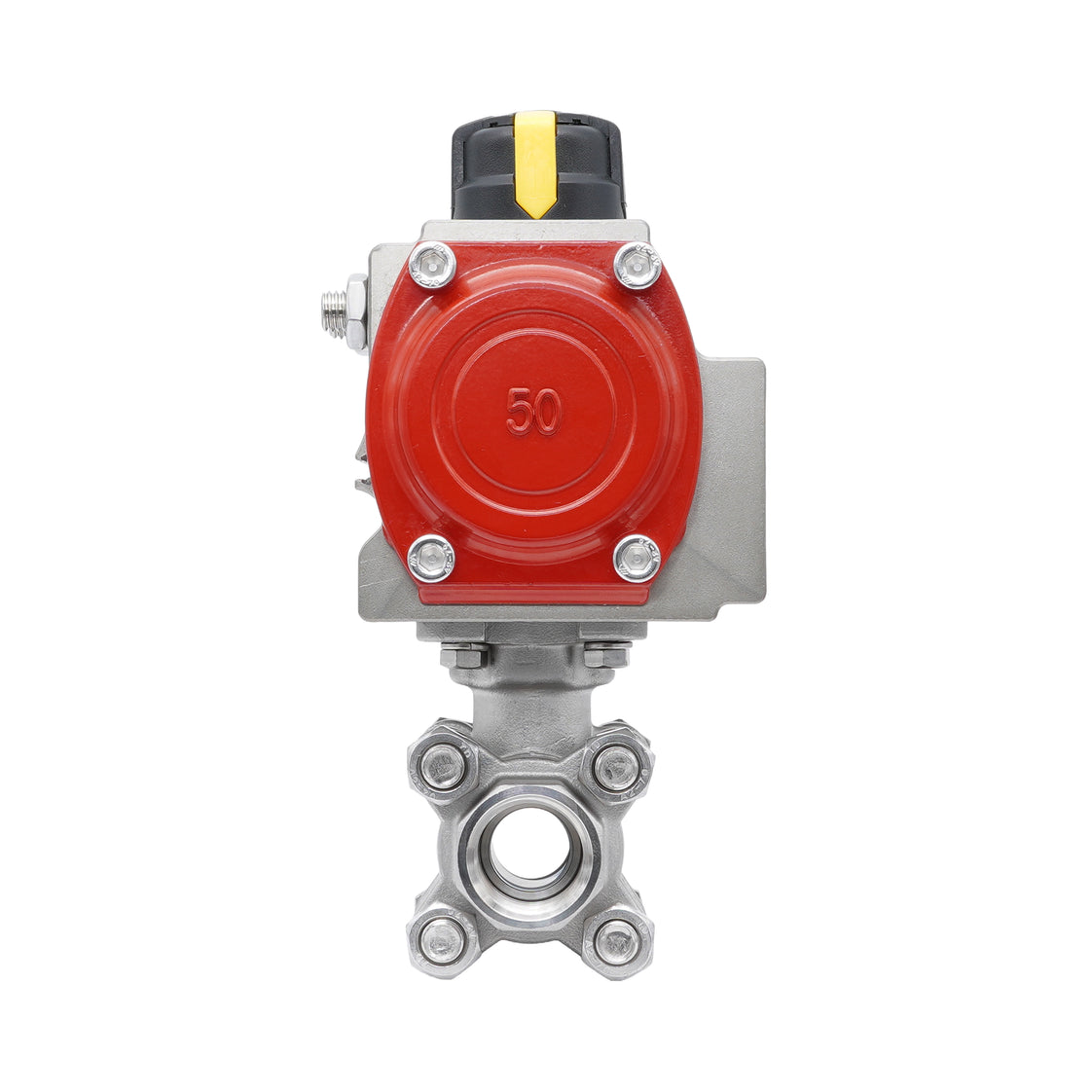 Válvula de Bola Neumática de Acero Inoxidable 2 Vías Rp 1/2'' Cierre por Resorte