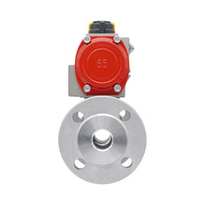 Válvula de Bola de Acero Inoxidable con Bridas Neumática 2 Vías de 3 Piezas DN15 PN40 Doble Efecto