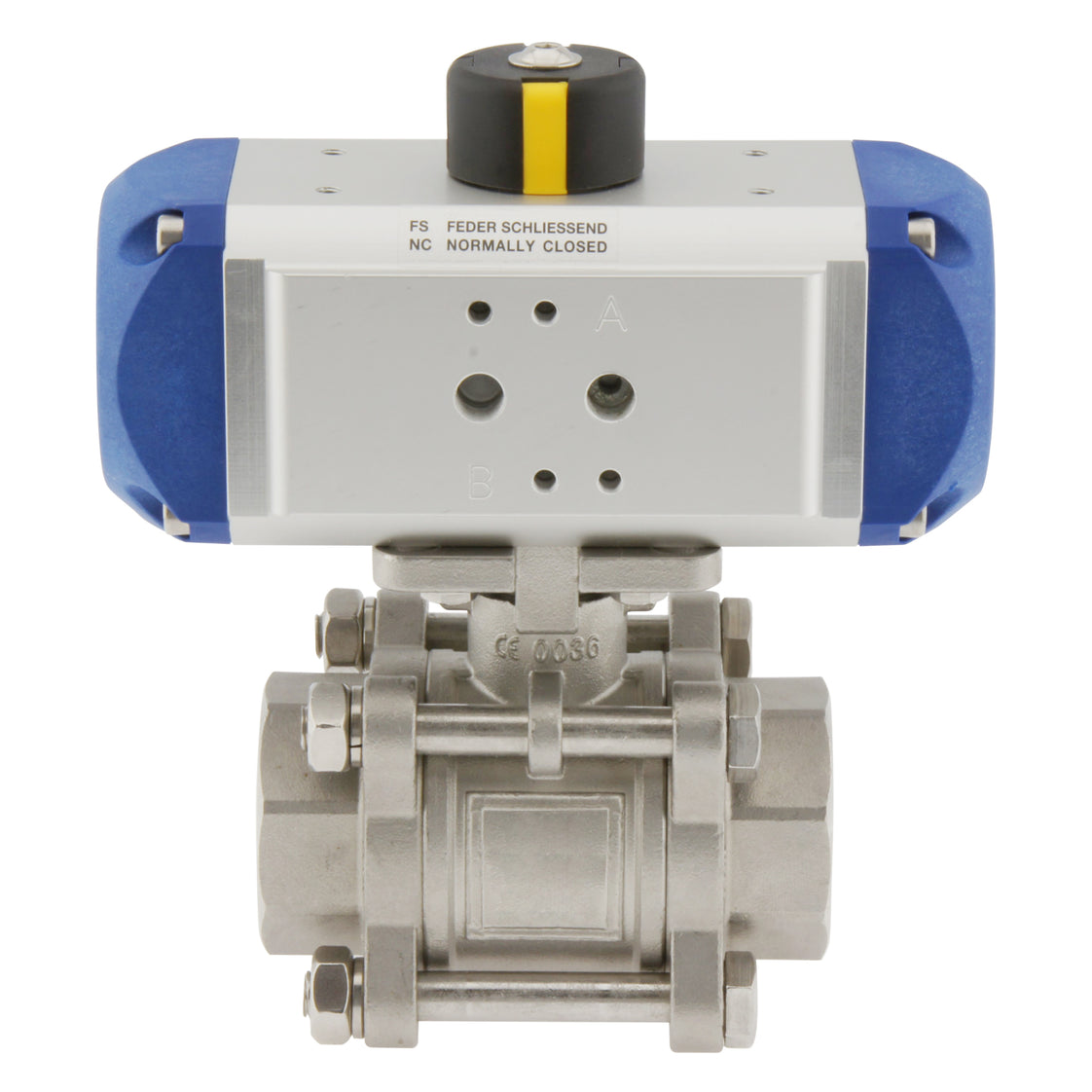 Válvula de bola neumática de 2 vías de acero inoxidable y muelle cerrado G1'' - BL2SA3