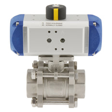 Válvula de bola neumática de 2 vías de acero inoxidable y muelle cerrado G1'' - BL2SA3