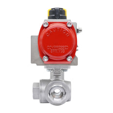 Válvula De Bola Neumática De 3 Vías G1/4'' Taladro En L Acero Inoxidable Doble Efecto