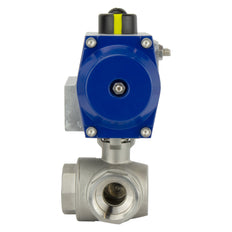 G4'' Válvula De Bola Neumática De Acero Inoxidable De 3 Vías En L - BL3SA
