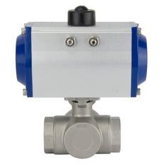 G4'' Válvula De Bola Neumática De Acero Inoxidable De 3 Vías En L - BL3SA