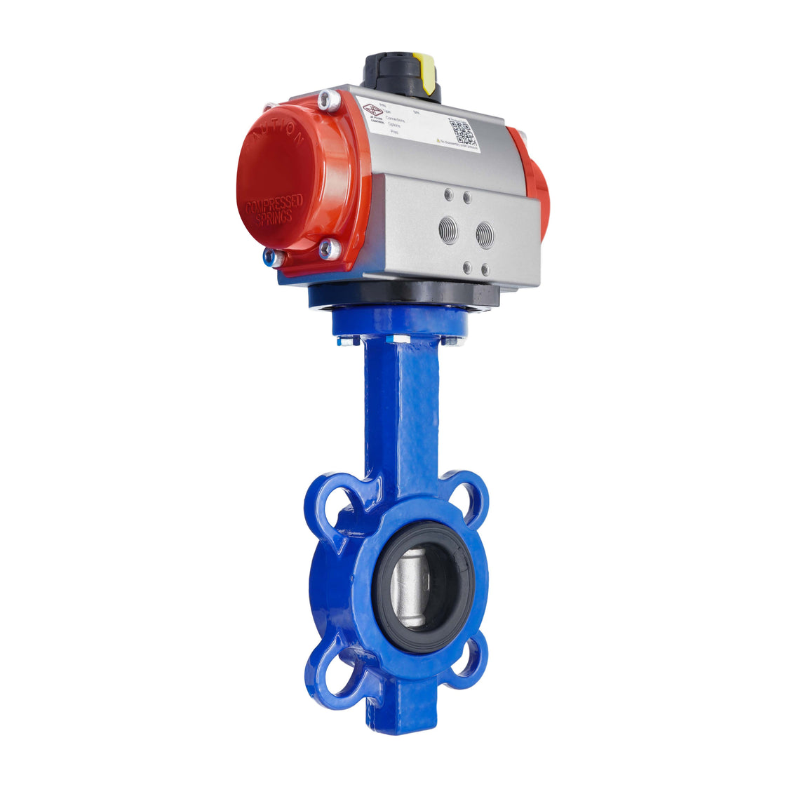Válvula Mariposa Neumática DN65 (2-1/2 Pulgada) Lug Fundición De Hierro GGG 40 EPDM Apertura Por Resorte