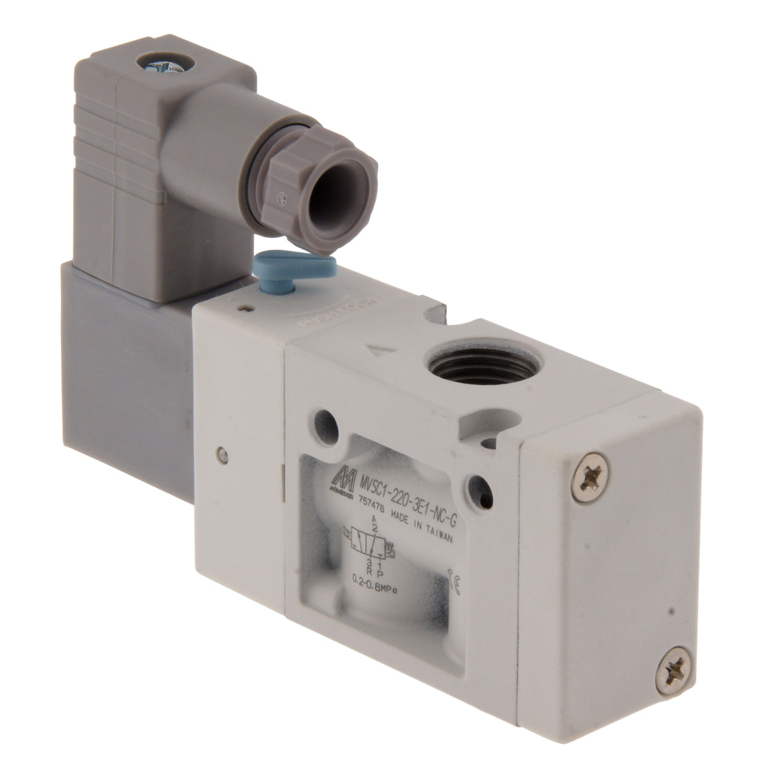 G1/4'' 230V AC 3/2 vías NC Válvula de solenoide 2-8bar MVSC1