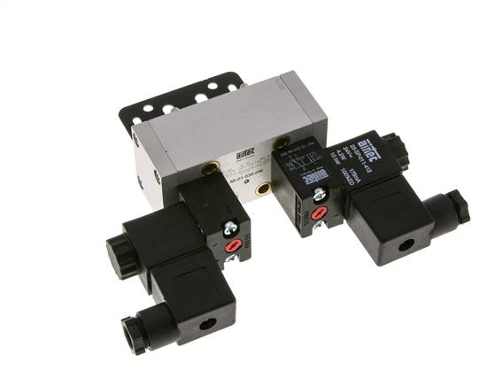 5/3 ISO 5599-1 Válvula solenoide de centro cerrado 115V AC 3-10bar/42-140psi Airtec