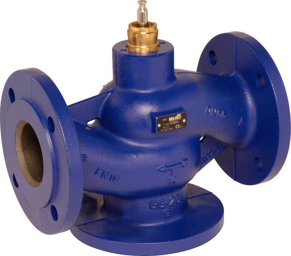 Belimo Válvula de Globo de 3 Vías DN65 Brida Carrera de 18mm Kvs58 24VAC/DC 35s MP-Bus 0-10/2-10V 1500N IP54 H764N/SVC24A-MP-TPC