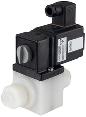 Electroválvula 3/2 vías 20 mm manguitos soldados desviación PVDF EPDM 0-0,5bar/7psi 24VAC/DC 0131 294523