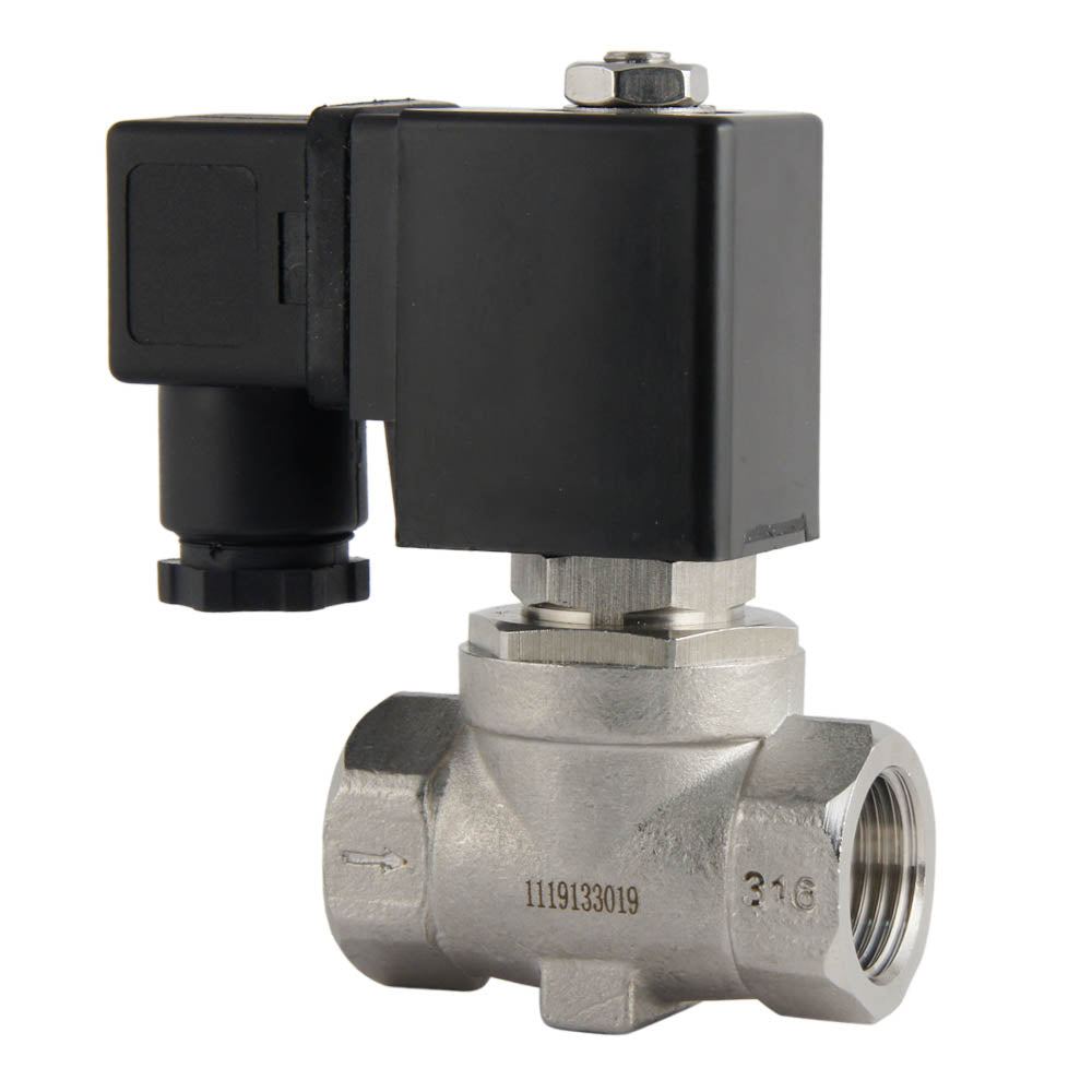 Electroválvula ST-SA 1/2'' NPT acero inoxidable EPDM 0-10bar 12V DC