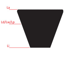 Correa trapecial imperial clásica A116 13x8 Li-2946mm Ld-2976mm DIN 2215