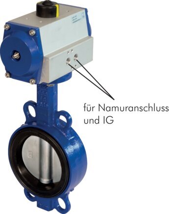 Válvula de mariposa neumática tipo wafer DN150 (6 pulgadas) GG25-Acero inoxidable-EPDM Doble efecto - BFLW