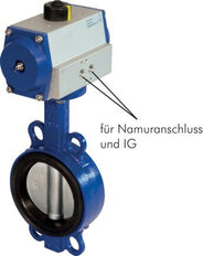 Válvula de mariposa neumática DN150 (6 pulgadas) GG25-Acero inoxidable-NBR Doble efecto - BFLW