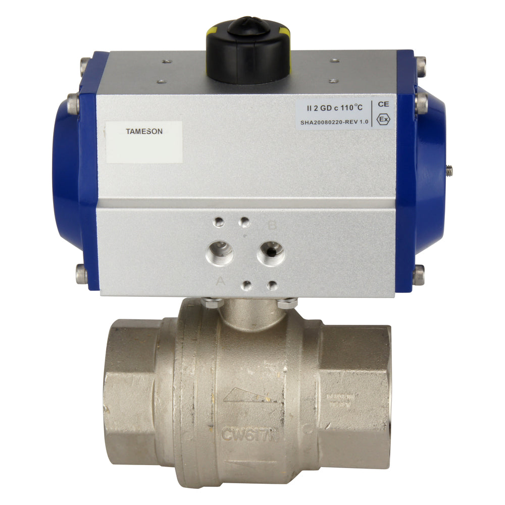 Válvula de bola neumática de latón de 2 vías G3'' cerrada por muelle - BL2BA
