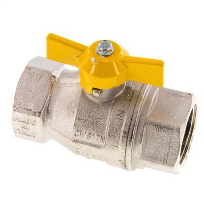 Válvula de bola de latón de 2 vías para gas de 1 pulgada