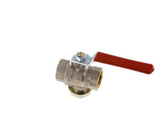 G Válvula de bola de latón de 2 vías con filtro integrado de 3/4 de pulgada