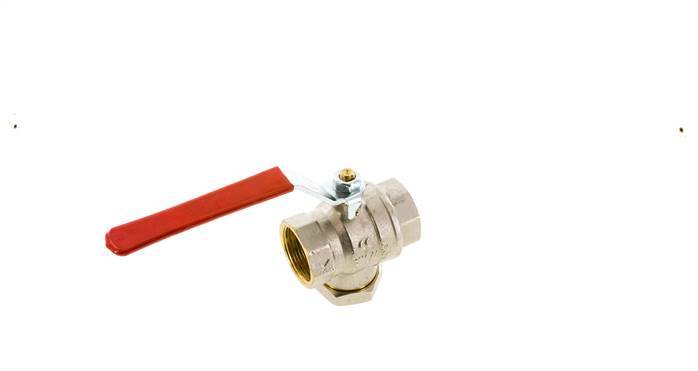 G Válvula de bola de latón de 2 vías con colador integrado de 1-1/4 pulgadas