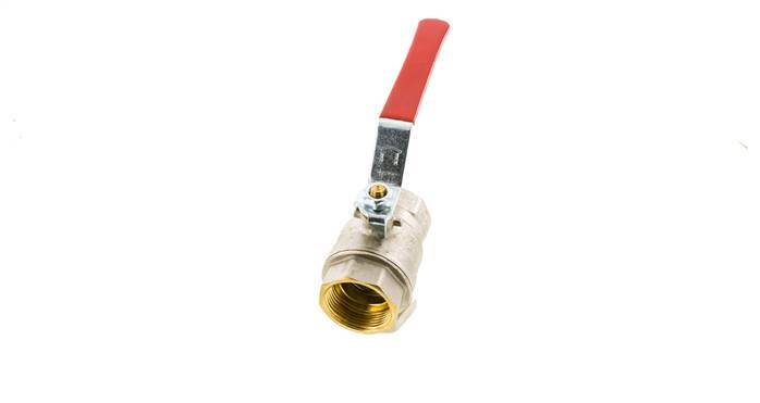 G Válvula de bola de latón de 2 vías con colador integrado de 1-1/4 pulgadas
