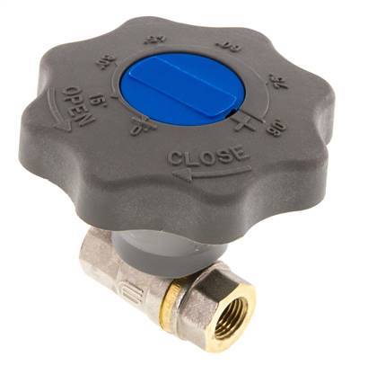 Válvula de bola de latón de 1/4 de pulgada de cierre suave para gas y agua de 2 vías