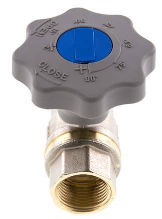 Válvula de bola de latón de 2 vías para gas y agua con cierre suave de 1 pulgada